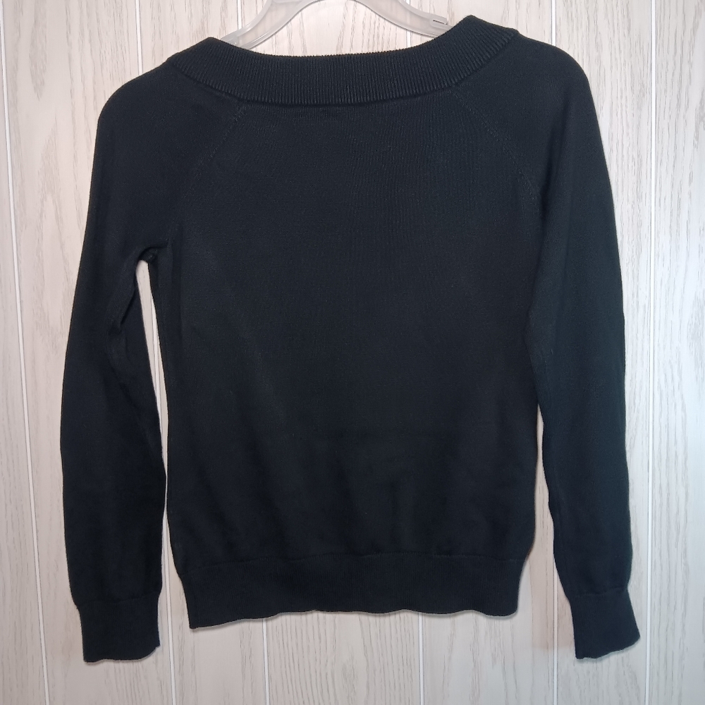 Lauren Ralph Lauren medium black top with accent on neck long sleeve top - Picture 5 of 10